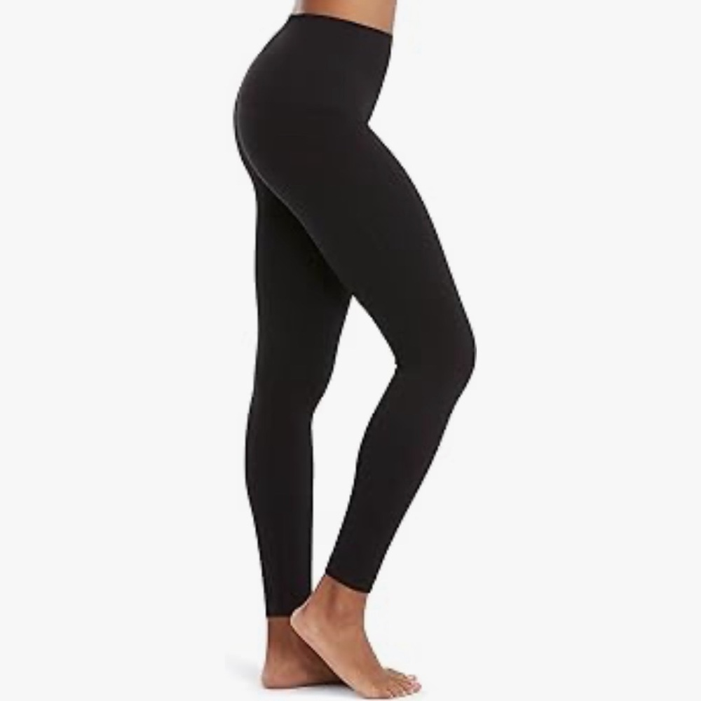 Spanx Look At Me Now Black Leggings Very Black High Waist Stretch 20133R Sz XL